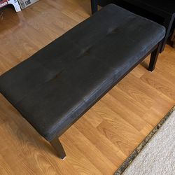 Upholstered Plush Coffee Table Black