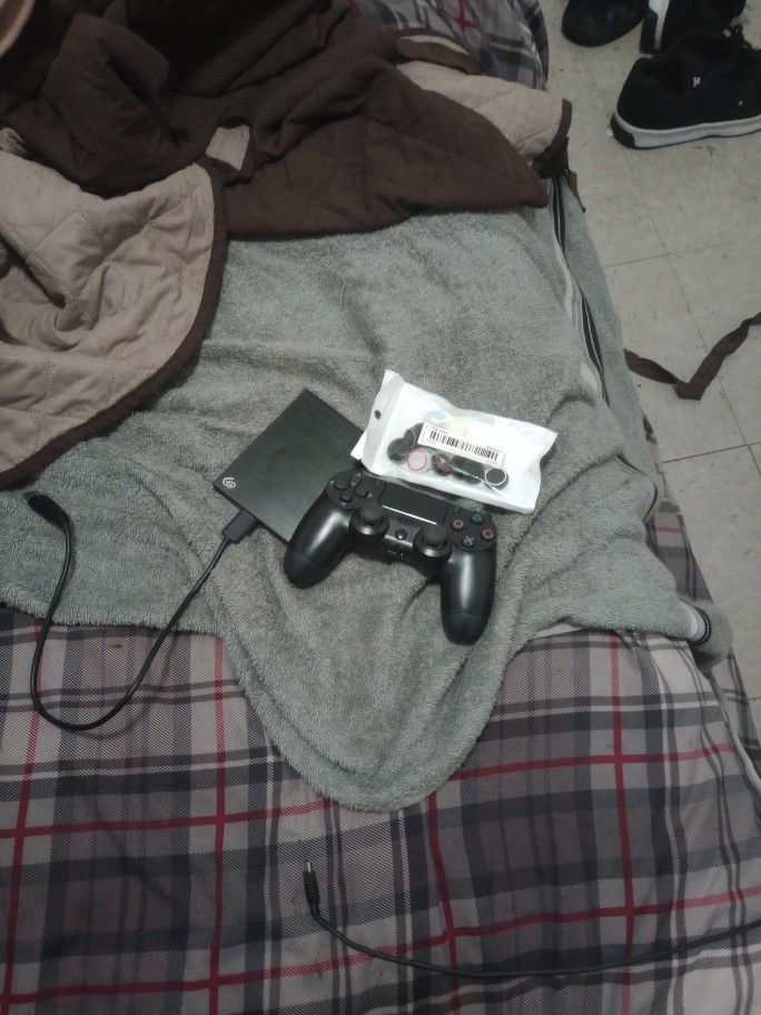 PS4 Controller, 2 Terabyte External Hard Drive, And Analog Stick Grips