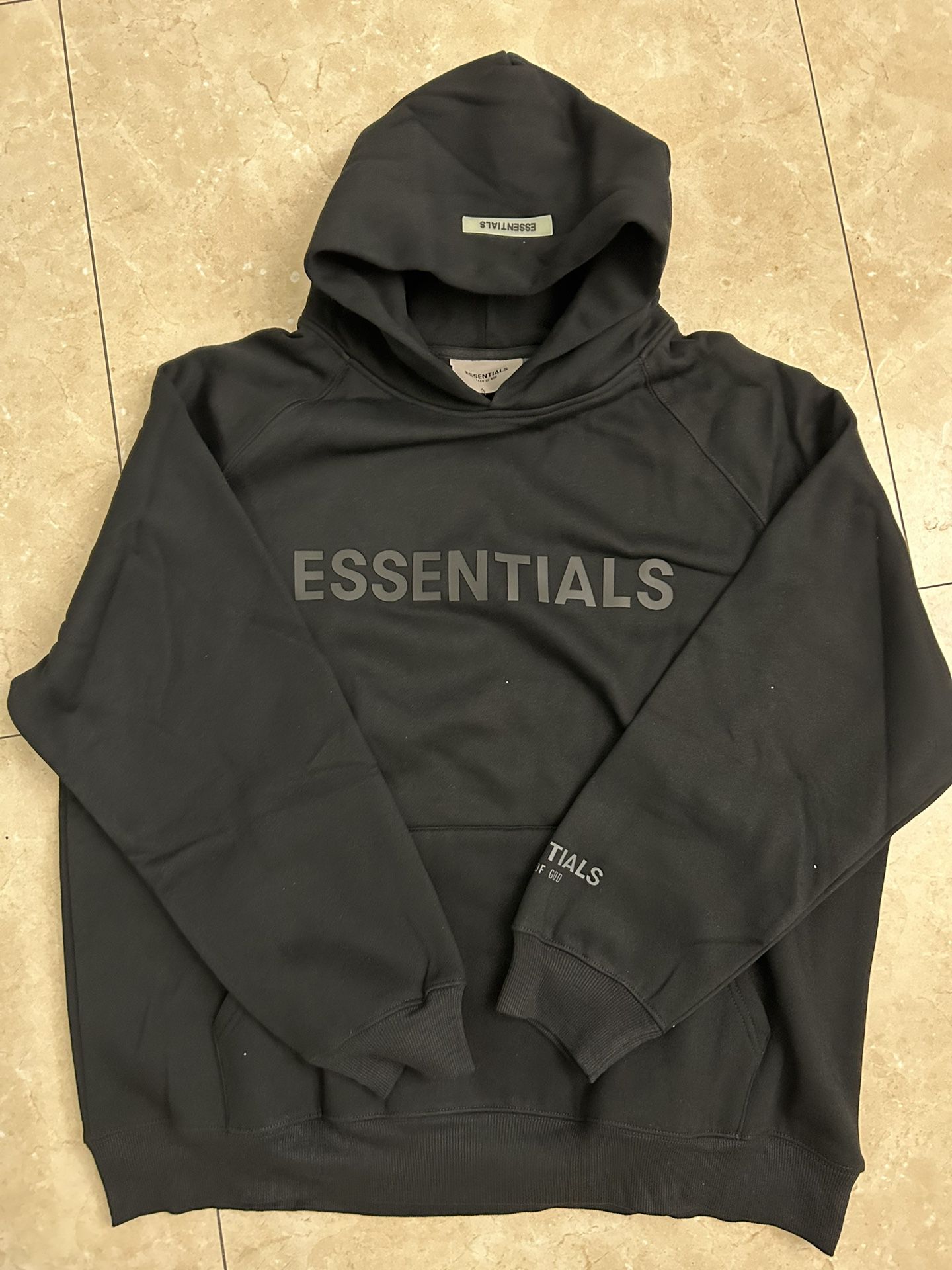 Black Essential Hoodie - Size Medium