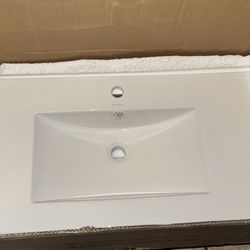 Swiss Madison 36.13 in. W x 18.31 in. D Ceramic Vanity Top in Glossy White