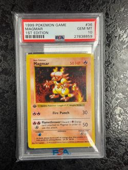 1999 POKÉMON GAME MAGMAR 1st EDITION #36 - PSA 10