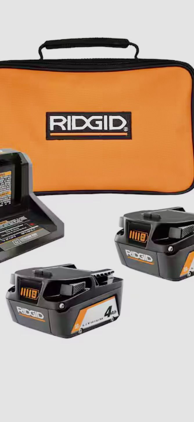 Rigid 18V Lithium – Ion Battery Two – Pack Starter Kit