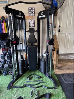 FTX Functional Trainer with Folding Adjustable Bench and Extra Accessories