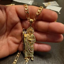 Cadena Dige De San Tadeo Diamantado De Oro Laminado 14k for Sale Bakersfield, CA - OfferUp