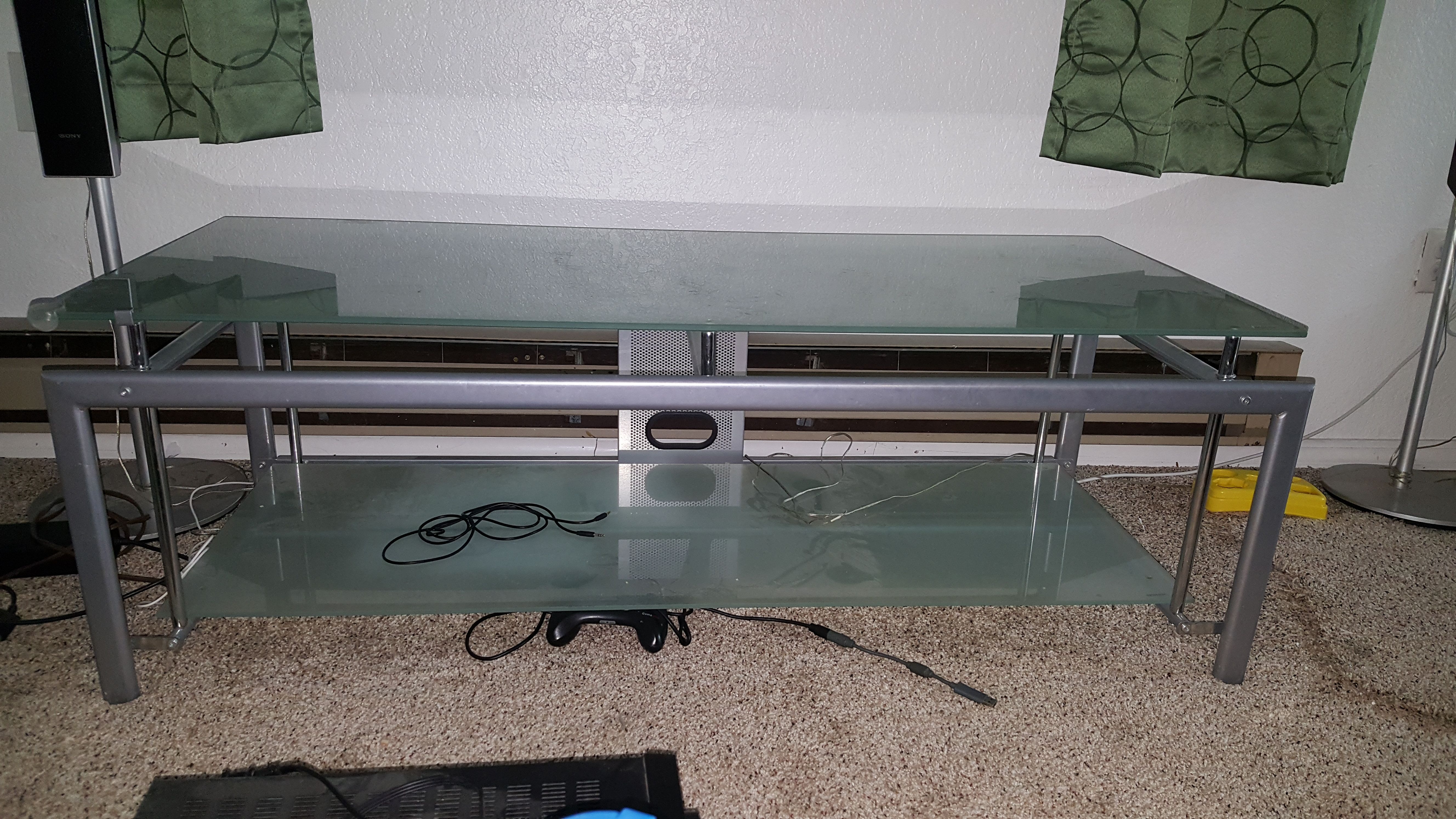 Glass tv stand