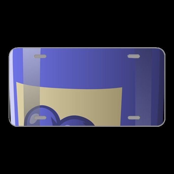 License Plate Novelty Car Front closed blue and white jar