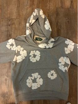 Real grey Denim tear hoodie