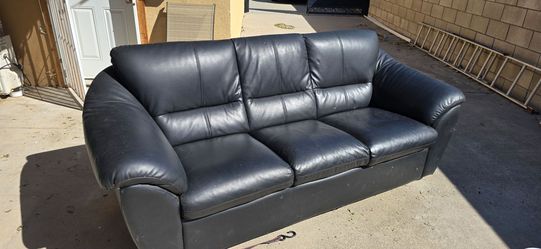 Black leather couch