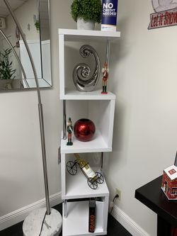 White chrome modern bookcase