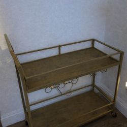 Gold Platted Bar Cart 