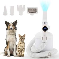 Pet Hair Dryer, 4 in. 1-Dog Grooming Kit, Adjustable Speed and Temperature, NEW 
