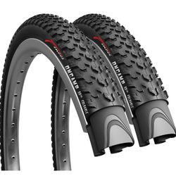 Fincci Pair 27.5 x 2.10 Mountain Bike Tire 54-584 Foldable Tires Oncamp for Road MTB Mud Dirt Offroad Bicycle - 27.5x2.10 Tire Pack of 2  / 2 llantas 