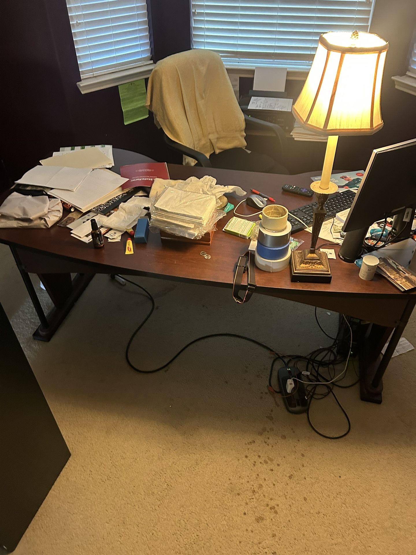 Desk and File Cabinet