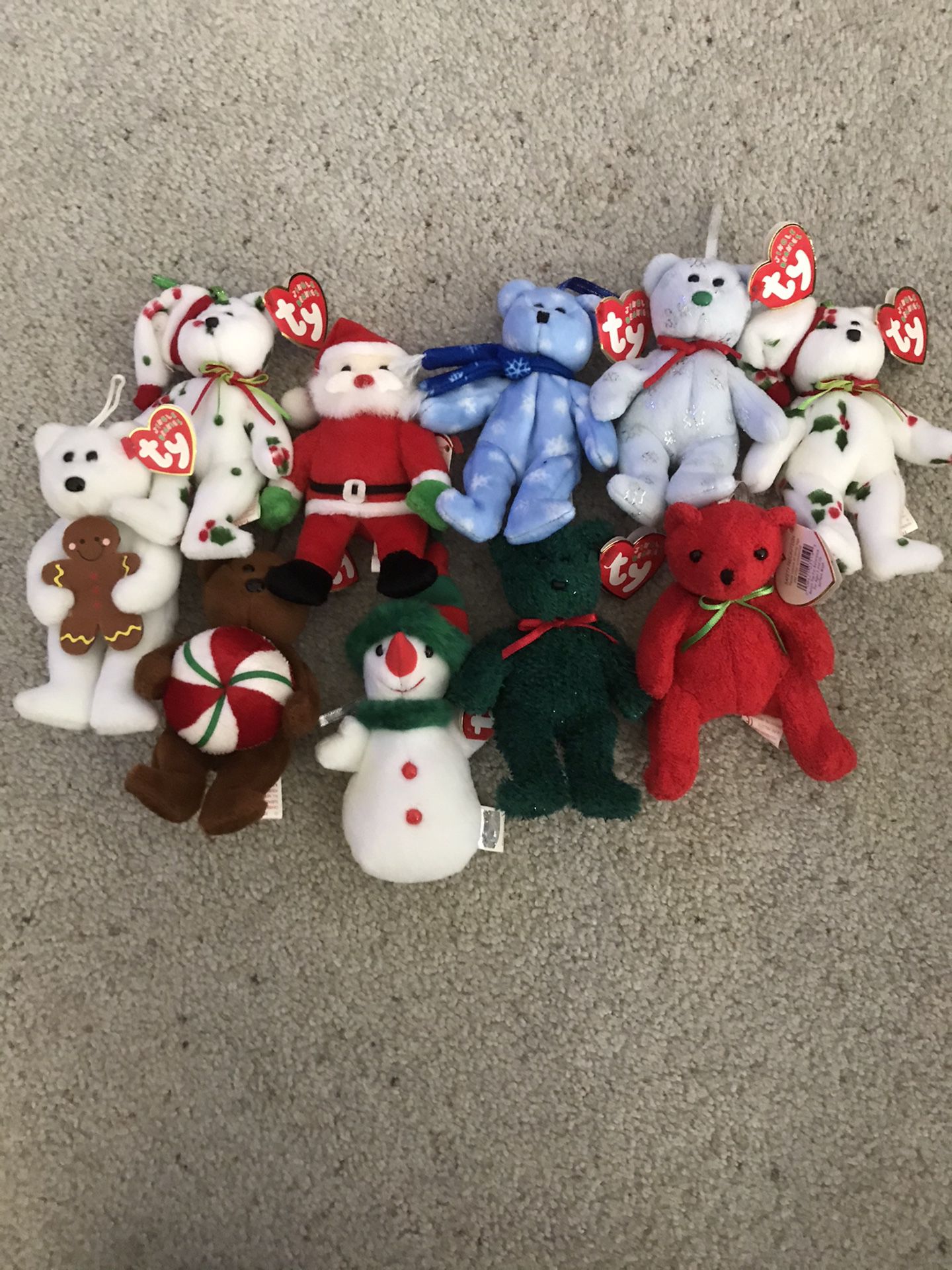 Ty teenie beanie babies holiday Christmas collection 10 small