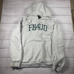 grey retaliate fraud hoodie size xl