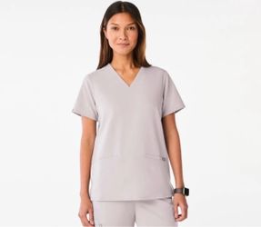 Fig scrub top - Slate, Three pocket