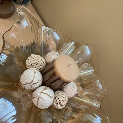 Beautiful Glass Decor With Candle 