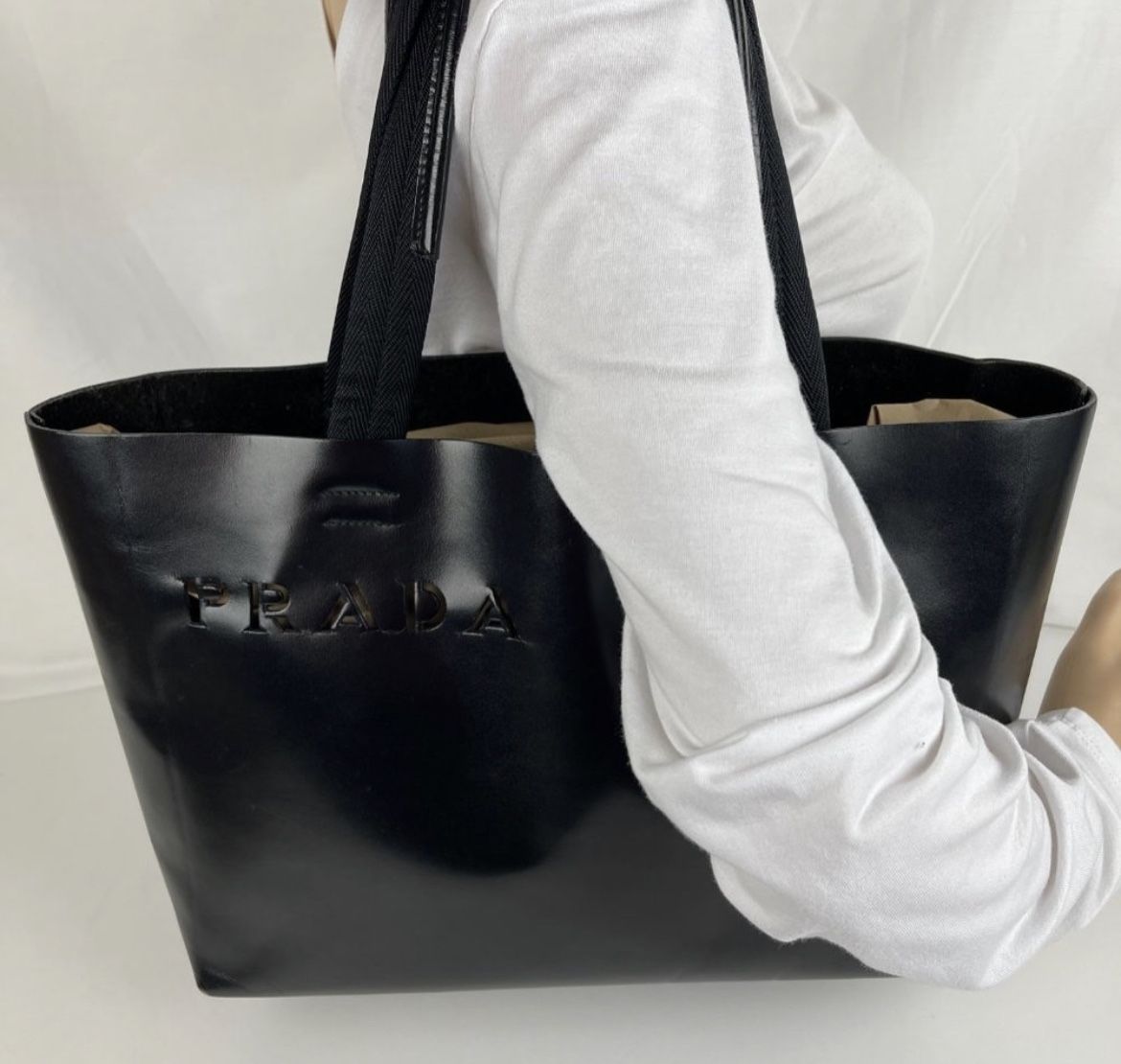 Prada Tote Leather Bag With Wallet