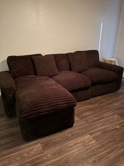 Brown reclining sectional