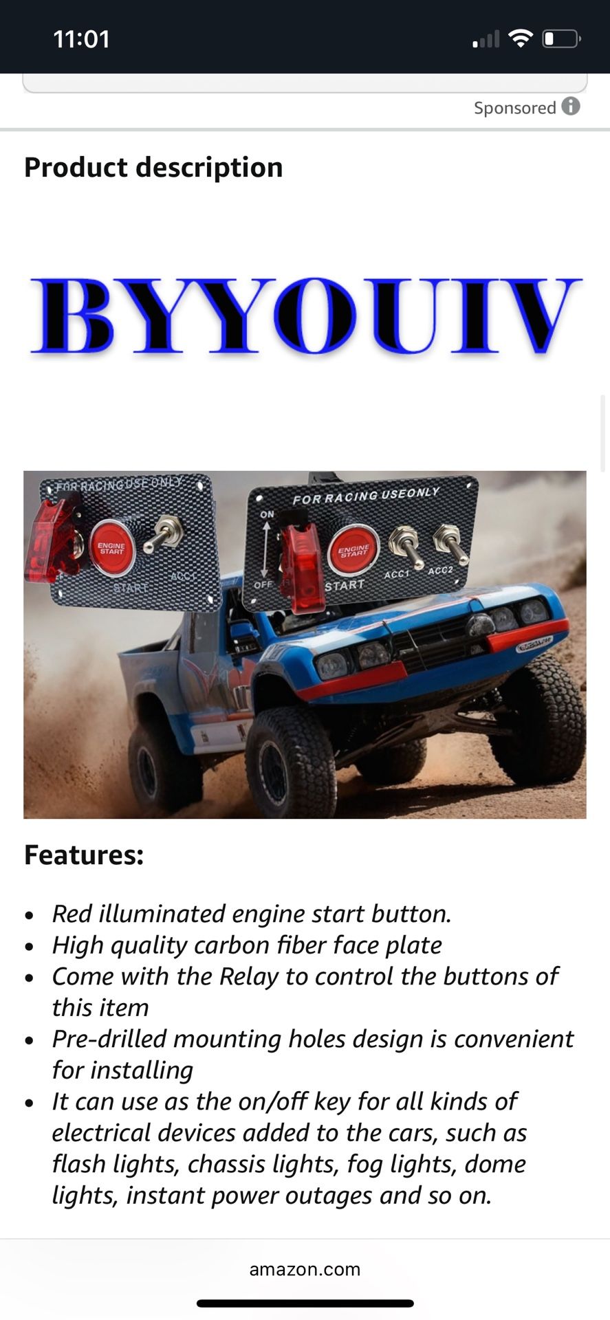 3-in-1 Universal 12V Racing Ignition Switch Panel - Push Button Toggle for Race Car, Boat, Truck