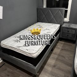 New Twin Bed Frame With Mattress 