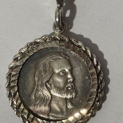 Vintage Sterling Silver Pendant Bible Verse