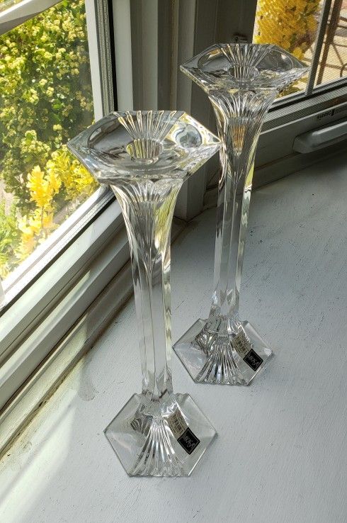 Full Lead Crystal Candleholders