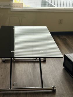 Glass Top Coffee Table with Metal Frame