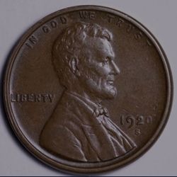 1920 S Wheat Penny, About Uncirculated 