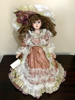 Vintage Pink Lace Victorian Doll