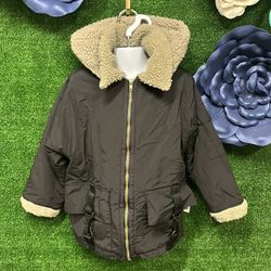 Corky And Company Black Fuzzy Hooded Coat Size 4