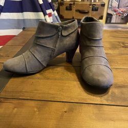 Gray Suede Ankle Boots
