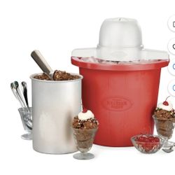 Nostalgia  4-Quart Electric Ice Cream Maker, Red