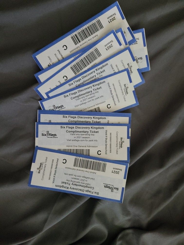 Six Flags Tickets For Sale In Martinez CA OfferUp