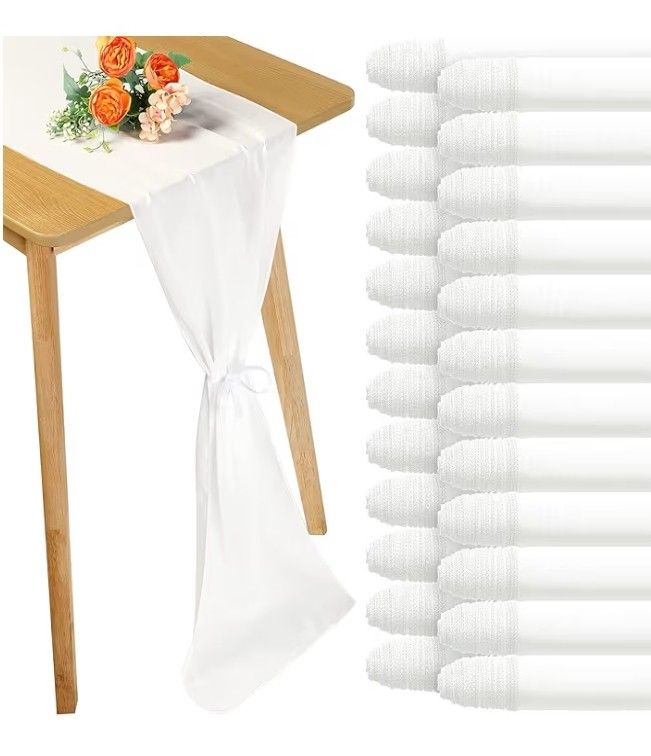 White Chiffon Table Runners