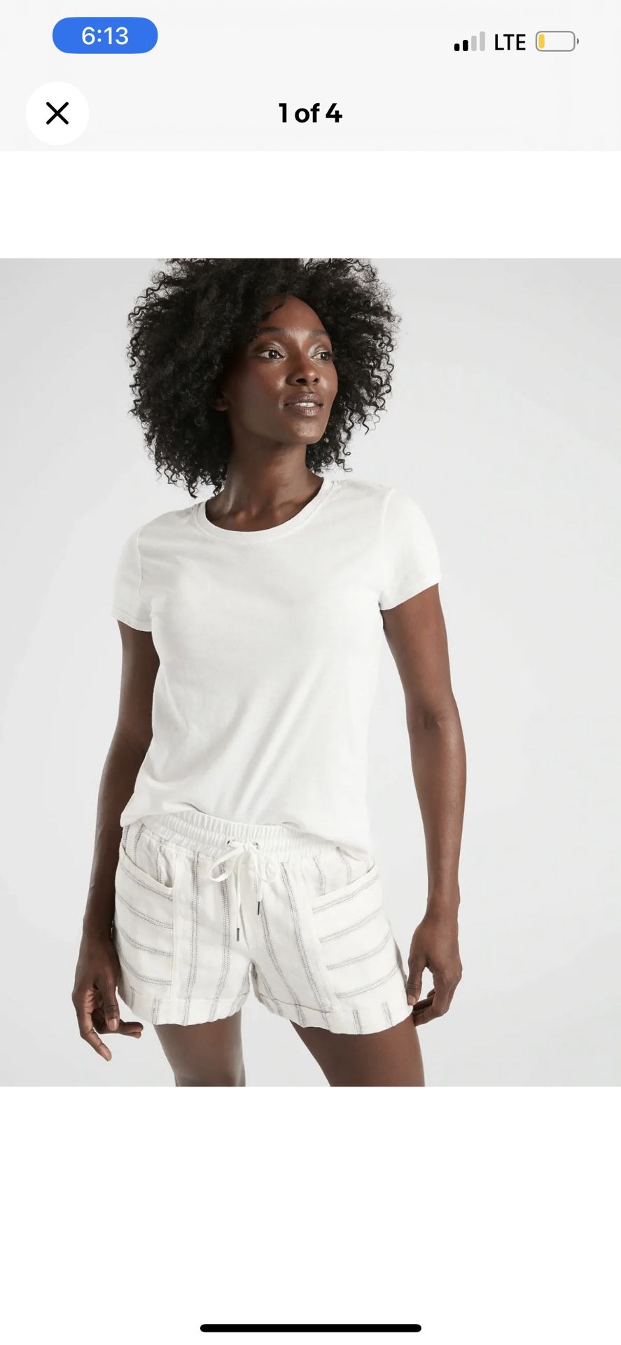NWT Athleta Organic Daily Crew Tee, Calla Lily