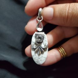 Silver Pendant With White Topaz 