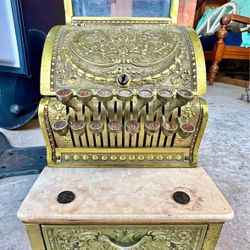 1912 RARE Brass Model 313 National Cash Register NCR Mexican Candy Store Adding Machine Ornate Metal