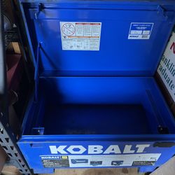 Kobalt 19-in W x 32-in L x 18-in H Blue Steel Jobsite Box