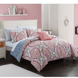 Twin Colorful Medallions 6 Piece Comforter And Sheets 