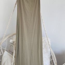 Skims Khaki Long Slip Xs New