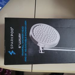 6" RainFall Shower Head And 16" Adjustable Shower Arm 
