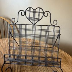 Country Recipe Book stand - brown metal 
