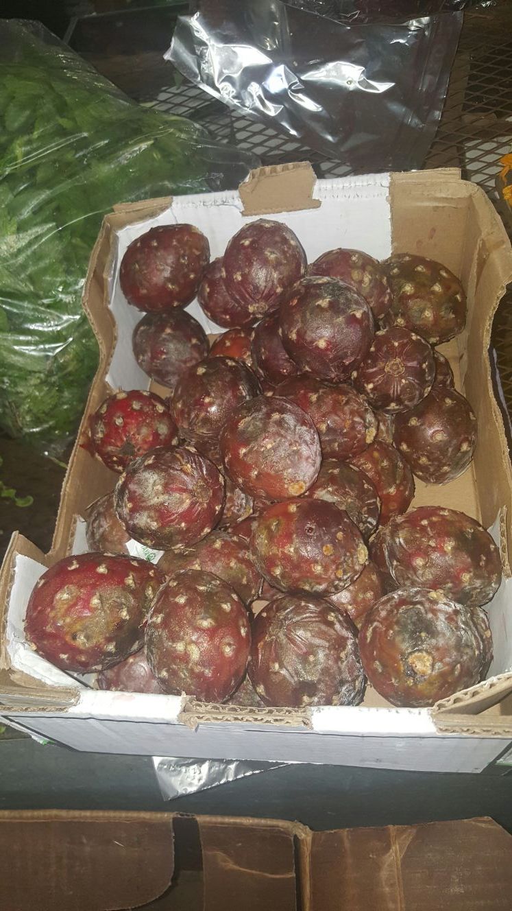 Pitayas de México en el sweetmeat de la alameda frente a la carniceria