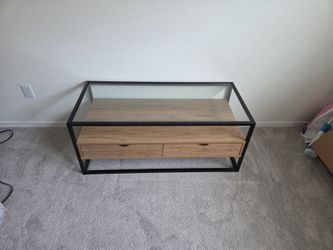 Modern Glass Top Coffee Table with 2 Drawers – Target – $85