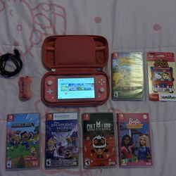 Like New Nintendo Switch Lite Bundle + 6 Games & Extras