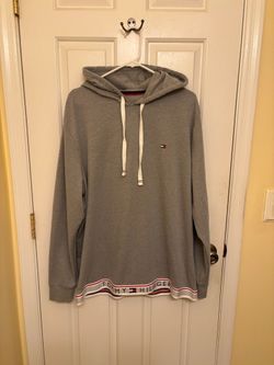 Tommy Hilfiger Casual Gray Sleepwear Hoodie Sweatshirt With White Accents