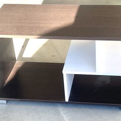 Two-tone TV Stand Media Console Bookshelf
