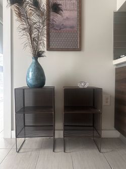 CB2 Sift Gunmetal Side Table