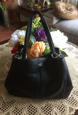 Black leather authentic coach purse brand new